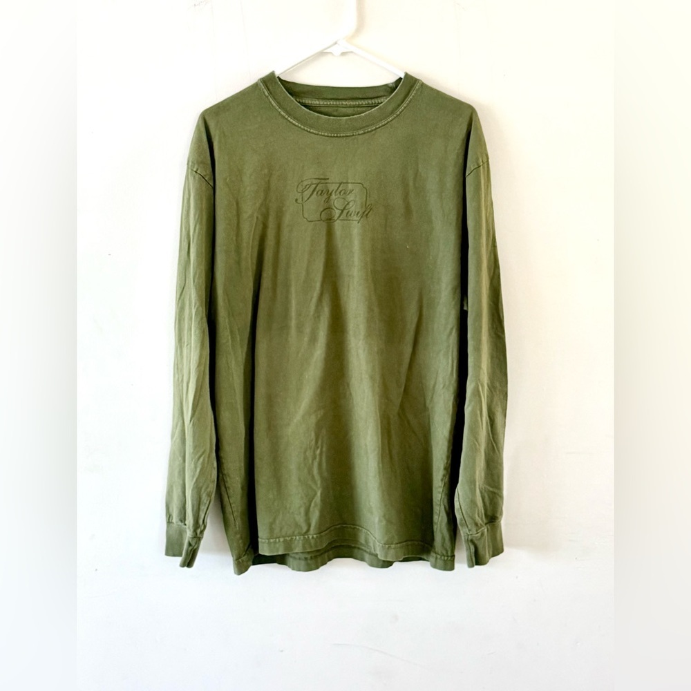 Taylor Swift Evermore Rare Officisl Olive Green Long-Sleeve Crewneck Shirt, XL - Picture 1 of 5